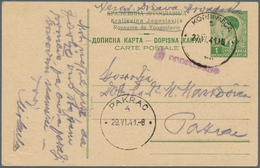 14899 Jugoslawien - Ganzsachen: 1941, 1 D Green Yugoslavian Postal Stationery Card Used In Croatia From Ko - Entiers Postaux