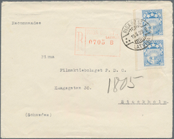 14948 Lettland: 1929, Registered Letter From RIGA 15.5.29 Franked With Vertical Pair 30 S Defiitives Which - Lettonia