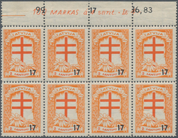 14959 Lettland: 1930, "Tuberkulose-Fürsorge", 2S-4S, Oberrand 8er-Block Mit Oberrand Und Kompletter Inschr - Lettonia