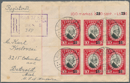 14961 Lettland: 1931, 25 S. Auf 20 S. "Tuberkulose Fürsorge", Linker Oberrand-6er-Eckblock Mit Kompletter - Lettonia