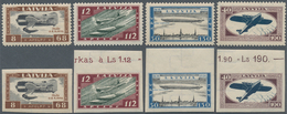 14983 Lettland: 1933, "Hilffonds Für Verunglückte Flieger", 2 Sätze, 1 Satz Mit Oberrand, Dabei 2x Mit Dru - Lettonie