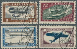 14986 Lettland: 1933, "Hilfsfond Für Verunglückte Flieger", Einheitlicher Luxussatz Gestempelt '"RIGA 12.7 - Lettonie