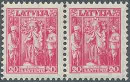 14989 Lettland: 1934, 20 S Special Issue "New Constitution" Mnh Horizontal Pair, The Left Stamp With Plate - Lettland