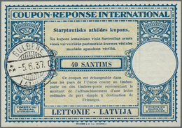 14996 Lettland - Besonderheiten: 1935/1937, International Reply Coupons In 2 Different Designs 1935 With J - Lettonia