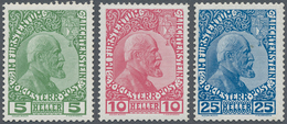 14999 Liechtenstein: 1912: Freimarken, Gestrichenes Papier Komplett, Postfrischer Qualitätssatz. 10 Rp Sig - Lettres & Documents