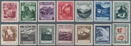 15023 Liechtenstein: 1930. Complete Definitive Set "Landscapes" (14 Values). Mixed Perforations. Mint, NH. - Briefe U. Dokumente