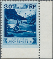 15026 Liechtenstein: 1930, 30 Rp., Kapelle Im Steg-Saminatal, Postfr. Exemplar Der Unteren Rechten Bogenec - Storia Postale