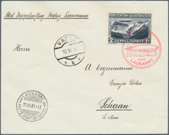 15029A Liechtenstein: 1931, Fahrt Vaduz-Lausanne, Brief Mit FL 2 Fr. Zeppelin Und Allen Stempeln Vs. Nach " - Lettres & Documents