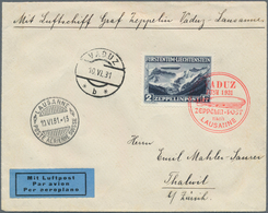 15031 Liechtenstein: 1931, 2 Fr. Zeppelin, Zentriertes Luxusstück Auf Zeppelinbrief, Befördert Mit Dem Luf - Storia Postale