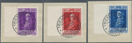 15035 Liechtenstein: 1933, 10 Rp.-30 Rp., Fürst Franz I, Luxusseitenrandsatz Glasklar Gest. Auf Briefstück - Storia Postale