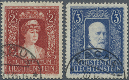 15040 Liechtenstein: 1933, 2 Fr Bräunlichrot Und 3 Fr Lilaultramarin Jeweils Sauber Gestempelt, Mi 600.- - Lettres & Documents