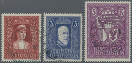 15041 Liechtenstein: 1933/35, 2 Fr. - 5 Fr., Fürstin, Fürst & Wappen Sauber Gest. ''VADUZ'', Attraktiver, - Lettres & Documents