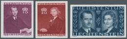 15049 Liechtenstein: 1943, Ausgabe Vermählung UNGEZÄHNT, Kompletter Satz (3 Werte). Tadellos Postfrische S - Lettres & Documents