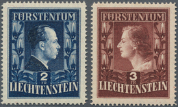 15059 Liechtenstein: 1951 Fürstenpaar 2 Fr. Und 3 Fr. Je In ZÄHNUNG 14¾, Postfrisch Mit Originalgummi, Mit - Briefe U. Dokumente