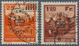 15072 Liechtenstein - Dienstmarken: 1933, 25 Rp. - 1.20 Fr., Dienstmarken, Gest., Zentrierter Luxussatz (L - Service