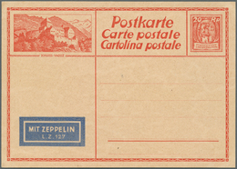 15074 Liechtenstein - Ganzsachen: 1929, 20 Rp. Winzer Bild GSK Mit Dem Seltenen Eingedruckten Zeppelin-Eti - Interi Postali