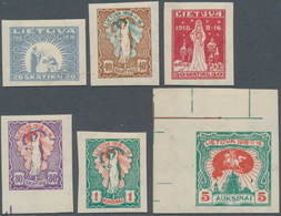 15080 Litauen: 1920, 2 Years Of Independence, Six Values Imperforated Mint Including 5 A From The Upper Le - Lituanie