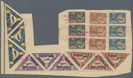 15083 Litauen: 1922. Two Complete Airmail Sets (3 Values Each) In Strips Of 3 Mounted On One UPU Album Par - Lituanie