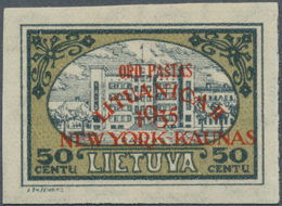 15084 Litauen: 1935, 50 C., "Oro Pastas Lithuanica II 1935 New York-Kaunas", Tadellos Postfr. Exemplar, Si - Lituania