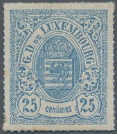 15091 Luxemburg: 1865, 25 C. Blue, Perfectly Rouletted Unused Stamp With Original Gum, Sign. Mi 1.400, - ? - Autres & Non Classés