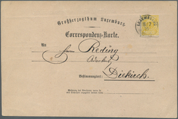 15093 Luxemburg: 1875, 5 C. Yellow Tied By Cds. "LUXEMBOURG 5.7.76" To Private Pre-printing Card "Großherz - Sonstige & Ohne Zuordnung