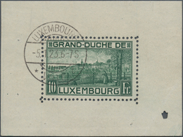 15097A Luxemburg: 1923, Block 1 Sauber Entwertet Mit Tagesstempel "LUXEMBOURG 5/1/23", Kronenlochung Rechts - Altri & Non Classificati