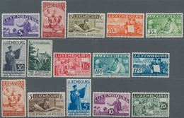 15102 Luxemburg: 1935, Intellectual's Relief, 5c. To 20fr., Complete Set Of 15 Values, Mint O.g. Previousl - Autres & Non Classés