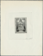 15115 Luxemburg: 1945. Epreuve D'artiste Signée In Black For 50f+50f Value For The Souvenir Sheet's Stamp - Autres & Non Classés