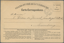 15144 Luxemburg - Ganzsachen: 1870, Pre-printing Card "GRAND-DUCHÉ DE LUXEMBURG - Carte-Correspondance" Us - Entiers Postaux