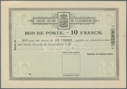 15151 Luxemburg - Ganzsachen: 1884, 1 Fr. - 10 Fr. Bon De Poste, Complete Set With Ten Pieces, Unused, Mos - Entiers Postaux