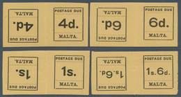 15168 Malta - Portomarken: 1925, Typeset Issue ½d. To 1s.6.d., Complete Set Of Ten Values In Horiz. Tête-b - Malte