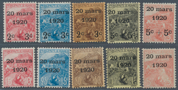 15189 Monaco: 1920, Royal Wedding, Overprints On 1919 War Orphans, Complete Set Of Ten Values, Fresh Colou - Nuovi