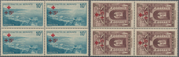 15195 Monaco: 1940, Rotes Kreuz Freimarken, Kpl. Postfr. Luxusviererblocksatz. (Yvert 1.640,-?) - Ungebraucht