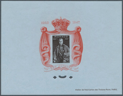 15196 Monaco: 1947. Epreuve D'atelier (big Size) "The 25th Anniversary Of The Accession Of Prince Louis II - Neufs