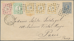15239 Niederlande: 1892, Postal Stationery Envelope 5c. Blue Uprated By 1876 Numerals ½c. Rose, 1c. Green - Lettres & Documents