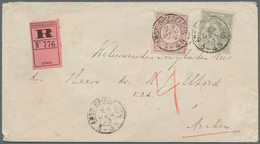 15240 Niederlande: 1891, 12 1/2 C Grey Wilhelmina And 2 1/2 C Lilac Numerals, Mixed Franking On Registered - Lettres & Documents