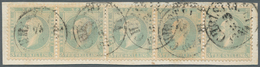 15270 Norwegen: 1857. Definitive 3sk Gray-violet King Oscar I In A Horizontal Strip Of 5 On Piece. - Ungebraucht