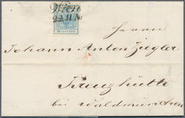 15317 Österreich: 1850, 9 Kr. Hellblau HP Type I Zwei Faltbriefe Jeweils Mit Einzelmarke (allseits Voll- B - Ungebraucht