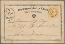 15345 Österreich: 1874. Postkarte 2 Kr Gelb Franz-Joseph (Text Dt./ital.) Von "Vaduz 22.6.74" Nach Dornbir - Ungebraucht