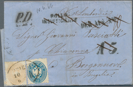15349 Österreich: 1863, Ovalausgabe 10 Kr Blau (kurzer Zahn) Und 15 Kr. Hellbraun, Beide Weit Gezähnt Auf - Neufs