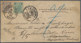 15354 Österreich: 1891, 1 Kr Grau/schwarz Und 3 Kr Grünblau/schwarz Auf Faltbrief Mit Vermerk "unfranko" V - Neufs