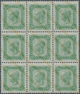 15365 Österreich: 1904, 35 Heller Grün Mit Lackstreifen Im Ausgesucht Schönen Luxus-9er-Block, Postfrisch - Neufs