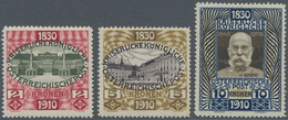 15382A Österreich: 1910, 2 Kr, 5 Kr Und 10 Kr Kaiser-Geburtstag, 2 Kr Ungebraucht Mit Winziger Haftstelle, - Neufs