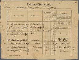 15383 Österreich: 1912: "ZEITUNGS-BESTELLUNG" Formular An Die K.K.POST ZEITUNGS EXPEDITION IN BREGENZ Rück - Neufs