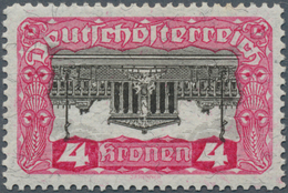 15389 Österreich: 1919/1921, 4 Kr. Rosa/schwarz, Freimarke Mit Kopfstehendem Mittelstück, Ungestempelt, Ta - Neufs