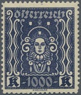 15391 Österreich: 1922, Frauenkopf 1000 Kr. In Der Seltenen Zähnung 11½ Postfrisch, Mi. ? 600,-- (ANK. 404 - Neufs