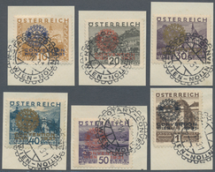 15398 Österreich: 1931, 10 Gr. Rotary, 6 Werte, Komplett Gestempelter Satz Auf Luxus-Briefstücken Mit Rota - Ungebraucht