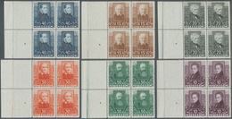 15401 Österreich: 1931, 10 Gr. - 1 S. "Österreichische Dichter", Tadellos Postfrische Vierer-Block-Serie V - Ungebraucht