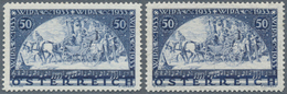 15408 Österreich: 1933, 50 Groschen "WIPA 1933" Zwei Marken Gez. L 12½ Je Mit Normalem Und Mit Faserpapier - Neufs