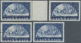 15410 Österreich: 1933, 50 Gr. WIPA, Randstück Postfrisch, Marke Mit Falz U. Gestempelt, Dazu Faserpapier, - Neufs